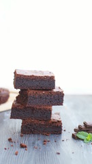 chocolate cake on a white plate