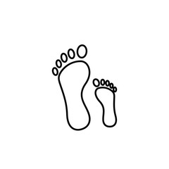 Fototapeta na wymiar footprint line illustration icon on white background