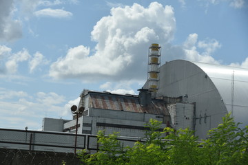 Chernobyl new safe confinement. Chernobyl nuclear power plant. Summer 2019.