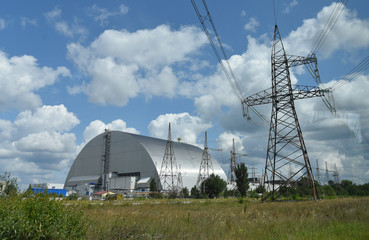 Chernobyl new safe confinement. Chernobyl nuclear power plant. Summer 2019.