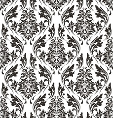 Vector damask seamless pattern background. Classical luxury old fashioned damask ornament, royal victorian seamless texture for wallpapers, textile, wrapping. Exquisite floral baroque template.