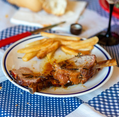 Tasty roasted lamb ribs