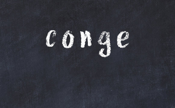 College chalk desk with the word conge written on in