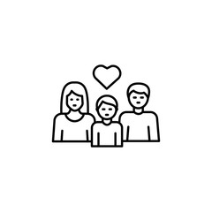 family line illustration icon on white background