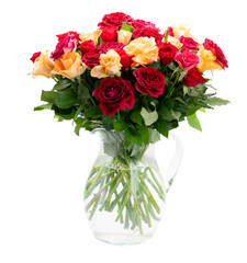 orange and red roses