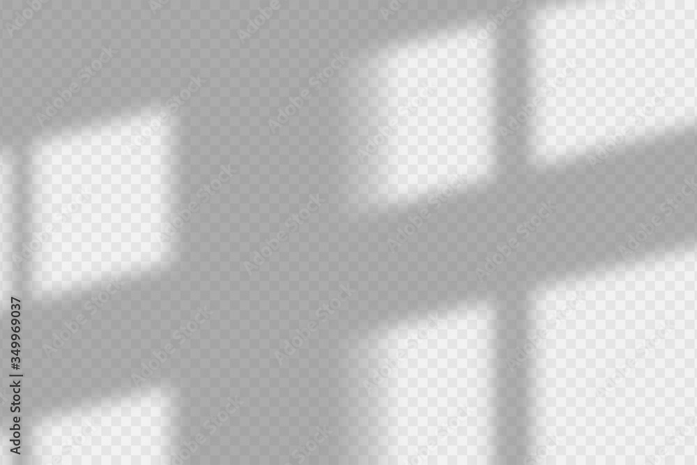 Poster shadow overlay effect. transparent overlay shadow from the window and jalouse. realistic soft light 