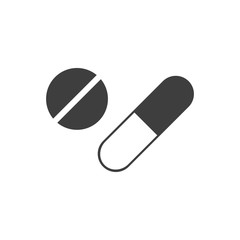 Pills icon in trendy flat style isolated on white background. Pills icon vector illustration, EPS 10.