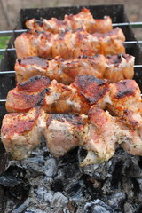 shish kebab on the barbecue