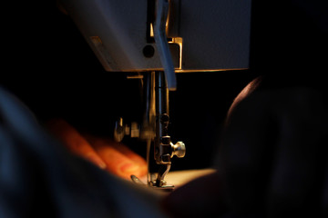 close up of sewing machine