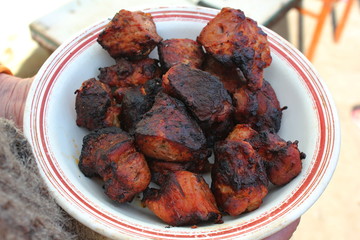 fried pork. Barbecue