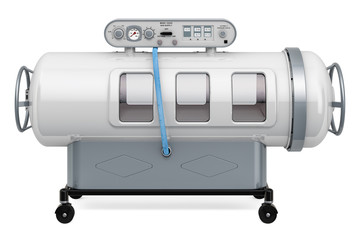 Hyperbaric chamber closeup, 3D rendering