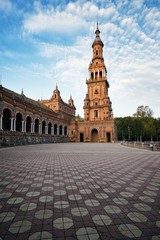 Seville Plaza de Espana - obrazy, fototapety, plakaty