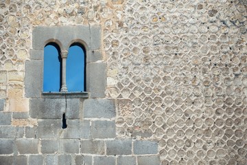 Segovia historical building closeup view