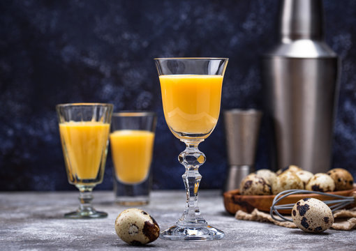 Glass of sweet egg liquor