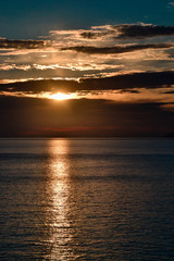 Fantastic sunset over sea.