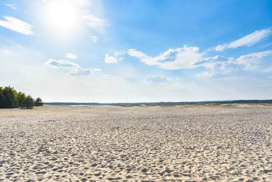 View of Bledow Desert in southern Poland