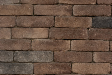 Texture of vintage red brick wall from different bricks