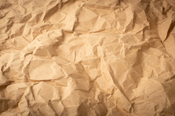 Wrinkled Kraft Paper Texture, Brown Vintage Paper Background