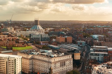 Liverpool skyline rooftop view