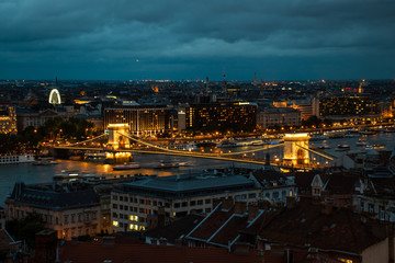 night view of the city of Budapest