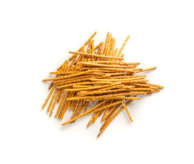 Crispy Salt Sticks with Sesame, Pretzel Sticks, Grissini or Breadsticks