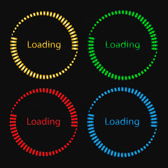 light on the icon. Download the set. Download icons. Loading bar. Vector illustration