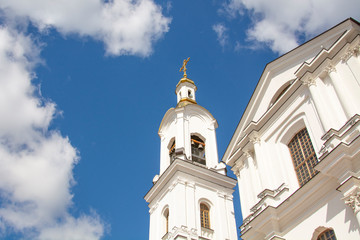 Fototapeta premium Vitebsk, Belarus -14 May 2020: Holy Assumption Cathedral of the Assumption on the hill