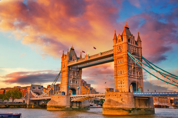 Tower bridge at sunset, London
