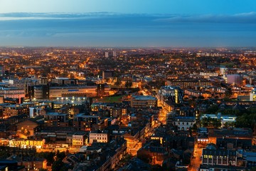 Liverpool skyline rooftop night view