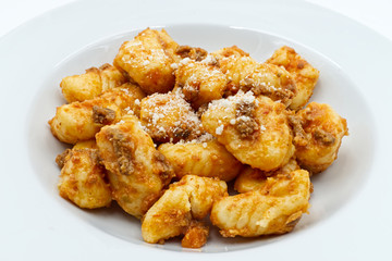 Gnocchi di papate with ragu bolognese and parmesan 