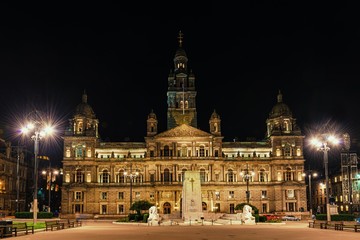 Fototapeta na wymiar Glasgow City Council at night
