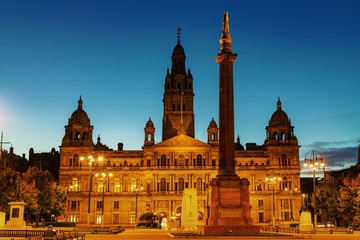Fototapeta na wymiar Glasgow City Council at night