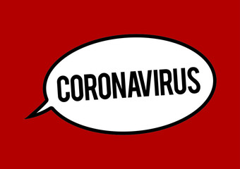 Coronavirus in a speech bubble vector