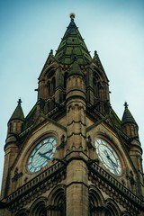 Fototapeta na wymiar Manchester Town Hall clock tower