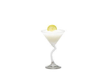 cocktails soft and long-drinks ind front of  isolated on white background. with clipping path.