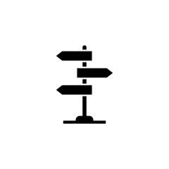 signpost, arrow, direction, information icon black flat shape design isolated on white background