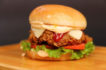 Fried Zinger Chicken Burger Sandwich with Cheese