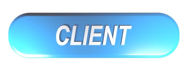 CLIENT blue rounded rectangle pushbutton - 3D rendering illustration