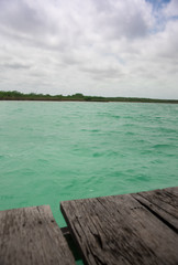 Laguna Kaan Luum , located at Tulum, Mexico is characterized by a unique color of the water