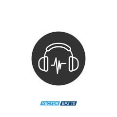 Headphone Icon Design Vector Template