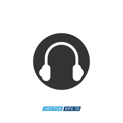 Headphone Icon Design Vector Template