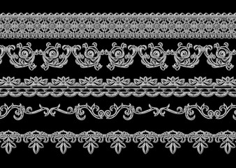 ethnic  3d embroidery border pattern