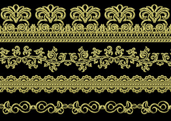 ethnic  3d embroidery border pattern
