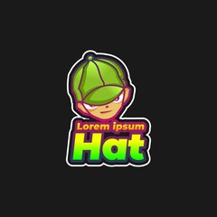 hat gaming esports template logo vector