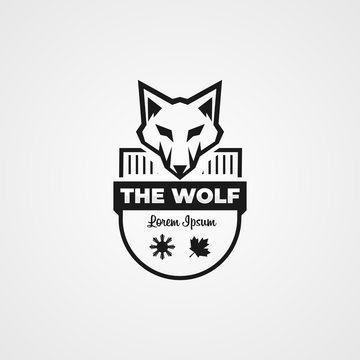 the wolf template logo vector