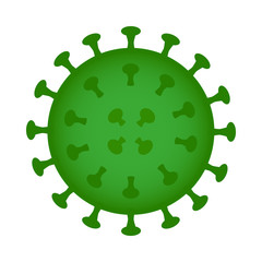 Coronavirus bacteria cell icon isolated color vector illustration flat design