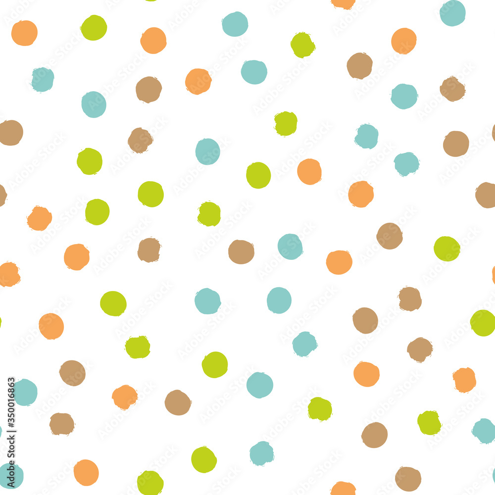 Poster scattered colorful brush dots. seamless background pattern. abstract vector wallpaper