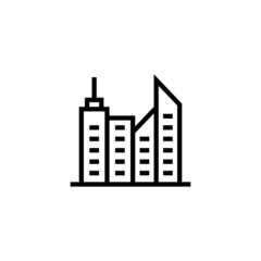 Skyline vector icon, skyline icon symbol sign in outline, lineart style on white background