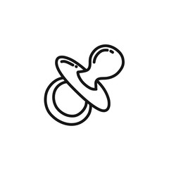 baby nipple doodle icon, vector illustration