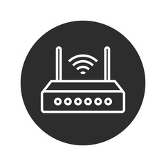 wi fi router line icon, vector illustration